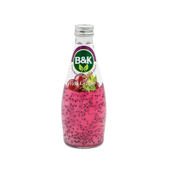 نوشیدنی انگور قرمز حاوی بذر ریحان B&K